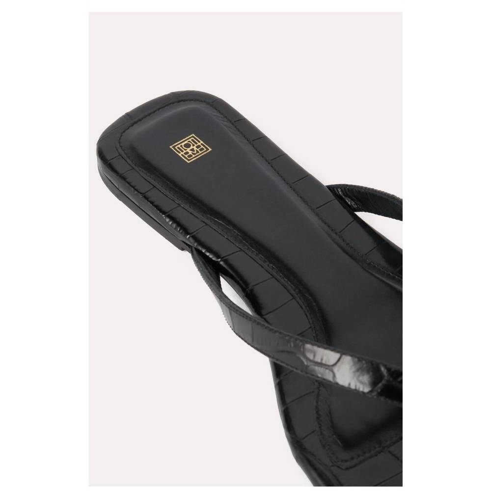 NEW TOTEME the flip flop flat sandal in black - Picture 3 of 4